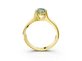 Yellow gold Fancy Green Marquise  Solitaire Diamond Ring with Six-Prong Cathedral Setting_35