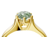 Yellow gold Fancy Green Marquise  Solitaire Diamond Ring with Six-Prong Cathedral Setting_36