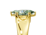 Yellow gold Fancy Green Marquise  Solitaire Diamond Ring with Six-Prong Cathedral Setting_37