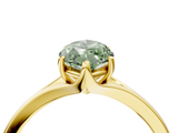 Yellow gold Fancy Green Marquise  Solitaire Diamond Ring with Six-Prong Setting and Tapered Band_21