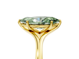 Yellow gold Fancy Green Marquise  Solitaire Diamond Ring with Six-Prong Setting and Tapered Band_22