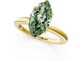 Yellow gold Fancy Green Marquise  Solitaire Diamond Ring with Six-Prong Setting on a Classic Band_4
