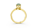 Yellow gold Fancy Green Marquise  Solitaire Diamond Ring with Six-Prong Setting on a Classic Band_6