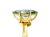 Yellow gold Fancy Green Marquise  Solitaire Diamond Ring with Six-Prong Setting on a Classic Band_8