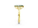 Yellow gold Fancy Green Marquise  Solitaire Diamond Ring with Split Shank and Four-Prong Setting_14