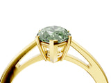 Yellow gold Fancy Green Marquise  Solitaire Diamond Ring with Split Shank and Four-Prong Setting_16