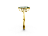 Yellow gold Fancy Green Marquise  Solitaire Diamond Ring with Split Shank and Four-Prong Setting_22