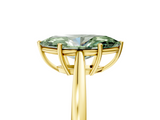 Yellow gold Fancy Green Marquise  Solitaire Diamond Ring with Split Shank and Four-Prong Setting_25