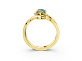 Yellow gold Fancy Green Marquise  Solitaire Diamond Ring with Split Shank and Prong Setting_44