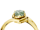 Yellow gold Fancy Green Marquise  Solitaire Diamond Ring with Split Shank and Prong Setting_45