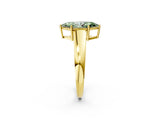 Yellow gold Fancy Green Marquise  Solitaire Diamond Ring with Tapered Band and Four-Prong Setting_51