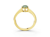 Yellow gold Fancy Green Marquise  Solitaire Diamond Ring with Tapered Band and Four-Prong Setting_52