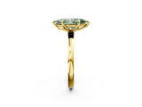 Yellow gold Fancy Green Marquise  Solitaire Diamond Ring with Thin Band and Four-Prong Setting_5