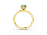 Yellow gold Fancy Green Marquise  Solitaire Diamond Ring with Thin Band and Four-Prong Setting_6
