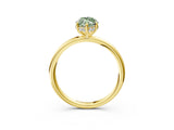 Yellow gold Fancy Green Marquise  Solitaire Diamond Ring with a Classic Band and Four-Prong Setting 5