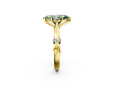 Yellow gold Fancy Green Marquise  Solitaire Diamond Twisted Band with Four-Prong Setting_50