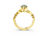 Yellow gold Fancy Green Marquise  Solitaire Diamond Twisted Band with Four-Prong Setting_51