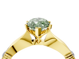 Yellow gold Fancy Green Marquise  Solitaire Diamond Twisted Band with Four-Prong Setting_52