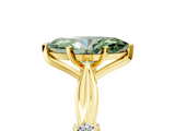 Yellow gold Fancy Green Marquise  Solitaire Diamond Twisted Band with Four-Prong Setting_53
