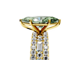 Yellow gold Fancy Green Marquise  Solitaire Diamond with Pave and Channel Set Band_66