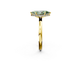 Yellow gold Fancy Green Marquise  Solitaire Engagement Ring with Cathedral Band and Four-Prong Setting_23