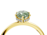 Yellow gold Fancy Green Marquise  Solitaire Engagement Ring with Cathedral Band and Four-Prong Setting_25
