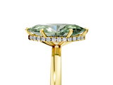 Yellow gold Fancy Green Marquise  Solitaire Engagement Ring with Cathedral Band and Four-Prong Setting_26