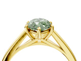 Yellow gold Fancy Green Marquise  Solitaire Engagement Ring with Four-Prong Setting and Classic Band 4