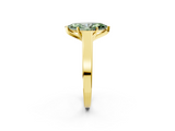 Yellow gold Fancy Green Marquise  Solitaire Engagement Ring with Four-Prong Setting and Tapered Band_5