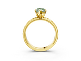 Yellow gold Fancy Green Marquise  Solitaire Engagement Ring with Scrollwork Band and Four-Prong Setting_169