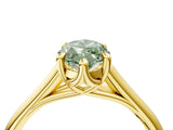 Yellow gold Fancy Green Marquise  Solitaire Engagement Ring with Six-Prong Setting and Classic Band 5