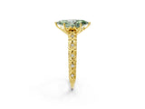 Yellow gold Fancy Green Marquise  Solitaire Floral Milgrain Engagement Ring_52