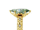 Yellow gold Fancy Green Marquise  Solitaire Floral Milgrain Engagement Ring_55