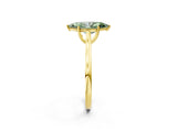 Yellow gold Fancy Green Marquise  Solitaire Heart Prong Engagement Ring with Tapered Band_57
