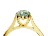 Yellow gold Fancy Green Marquise  Solitaire Heart Prong Engagement Ring with Tapered Band_59