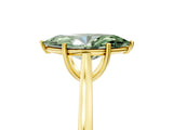 Yellow gold Fancy Green Marquise  Solitaire Heart Prong Engagement Ring with Tapered Band_60