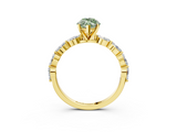 Yellow gold Fancy Green Marquise  Solitaire Marquise Side Stone Prong Setting Ring_48