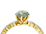 Yellow gold Fancy Green Marquise  Solitaire Marquise Side Stone Prong Setting Ring_49
