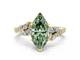 Yellow gold Fancy Green Marquise  Solitaire Marquise Twist Band with Six-Prong Setting_71