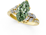 Yellow gold Fancy Green Marquise  Solitaire Marquise Twist Band with Six-Prong Setting_72