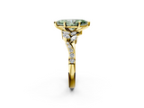 Yellow gold Fancy Green Marquise  Solitaire Marquise Twist Band with Six-Prong Setting_73