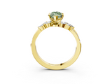 Yellow gold Fancy Green Marquise  Solitaire Marquise Twist Band with Six-Prong Setting_74