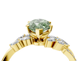 Yellow gold Fancy Green Marquise  Solitaire Marquise Twist Band with Six-Prong Setting_75