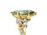 Yellow gold Fancy Green Marquise  Solitaire Marquise Twist Band with Six-Prong Setting_76