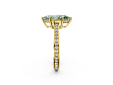 Yellow gold Fancy Green Marquise  Solitaire Pavé Band Prong Setting Ring_22