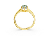 Yellow gold Fancy Green Marquise  Solitaire Pavé Band Prong Setting Ring_23