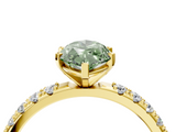 Yellow gold Fancy Green Marquise  Solitaire Pavé Band with Four-Prong Setting_190