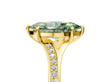 Yellow gold Fancy Green Marquise  Solitaire Pavé Band with Four-Prong Setting_33