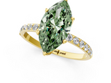 Yellow gold Fancy Green Marquise  Solitaire Pavé Diamond Engagement Ring with Four-Prong Setting_26