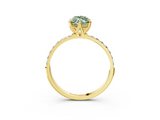 Yellow gold Fancy Green Marquise  Solitaire Pavé Diamond Engagement Ring with Four-Prong Setting_28